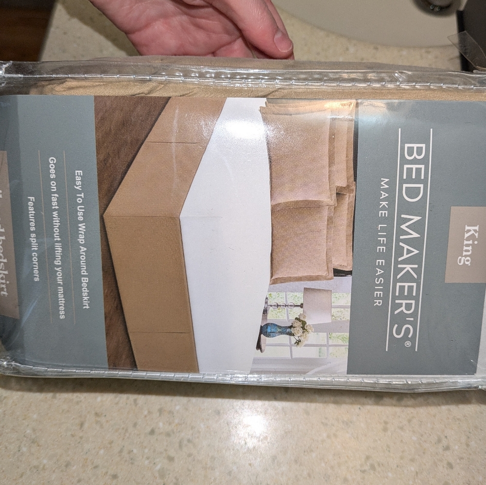 King Bed skirt Tan